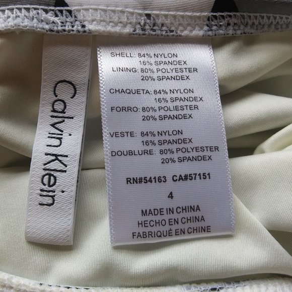 Calvin Klein NWT black white gray swimsuit size 4 - Picture 5 of 13